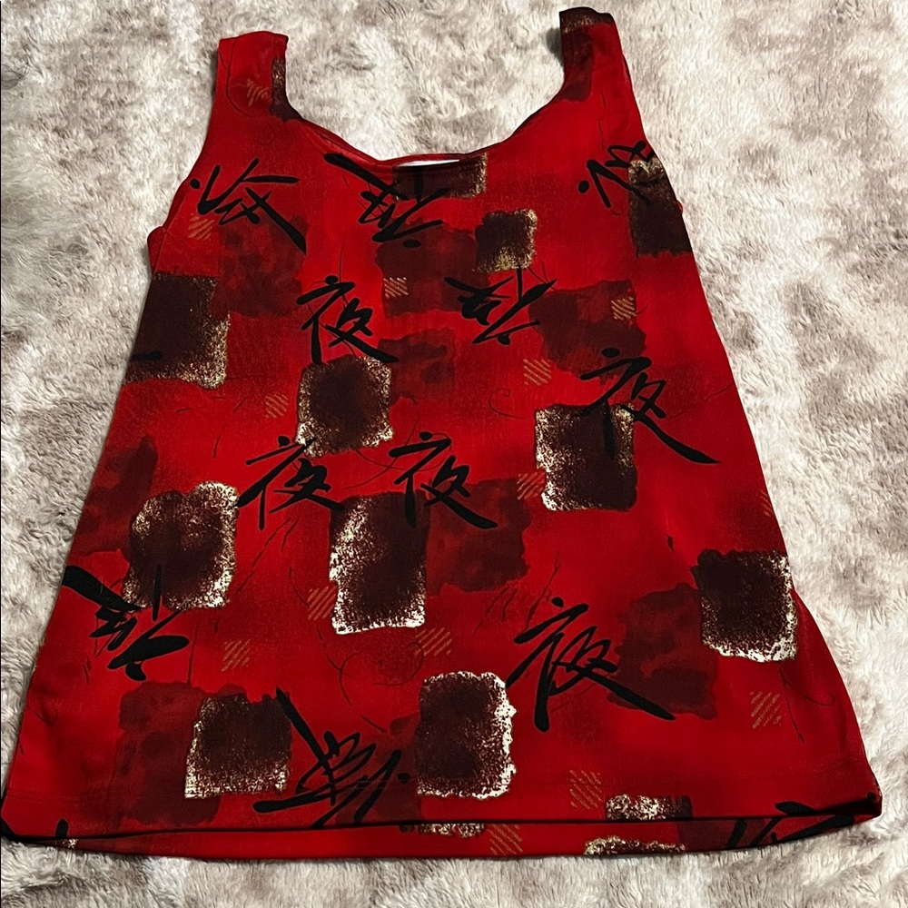 Chico's Red and Brown Tank Top